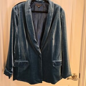 Teal Velvet Blue Women's Blazer
